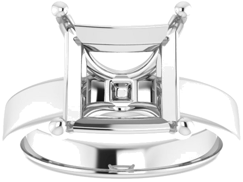 Sužadėtuvių Žiedas „Solitaire“ 585 Baltojo Aukso Square 9mm (3)