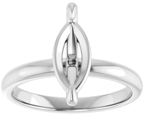 Sužadėtuvių Žiedas „Solitaire“ 14k white gold Marquise 12mm x 6mm (3)