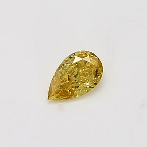 0.19 carat Fancy Vivid  Yellow-SI2 Natūralus Pear Deimantas (1)