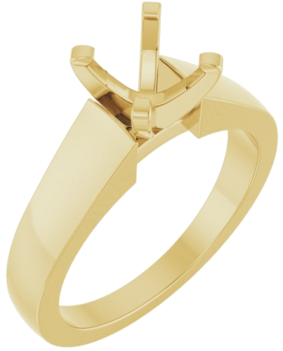 14K Yellow 7 mm Round Solitaire Engagement Ring Mounting (1)