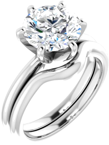 Sužadėtuvių Žiedas „Solitaire“ 14k white gold Round 8.8mm (6)