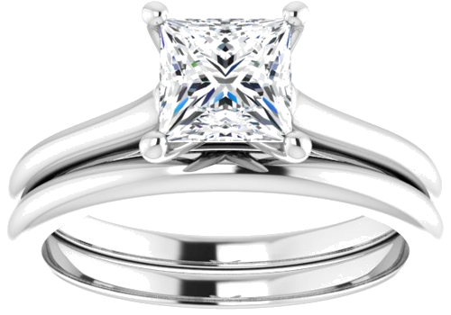 Sužadėtuvių Žiedas „Solitaire“ 585 Baltojo Aukso Square 5.5mm (8)