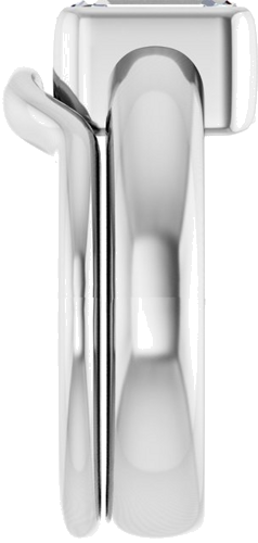 14K White 9 x 7 mm Emerald Half Bezel Solitaire Engagement Ring Mounting (9)