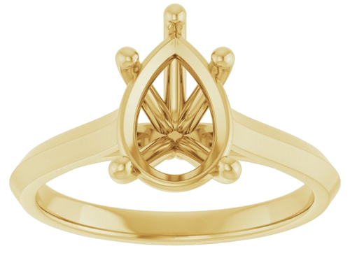 14K Yellow 10x7 mm Pear Solitaire Engagement Ring Mounting (3)