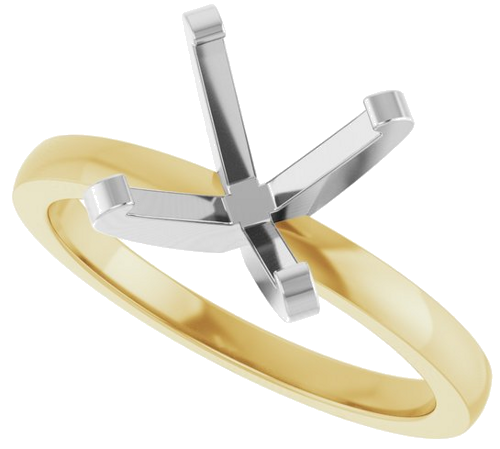 14K Yellow White 9.3 mm Round 4-Prong Engagement Ring Mounting (5)