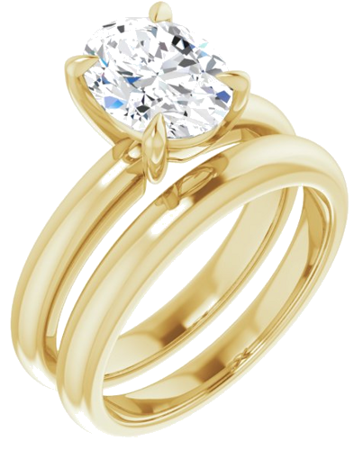 14K Yellow 9x7 mm Oval Solitaire Engagement Ring Mounting (6)