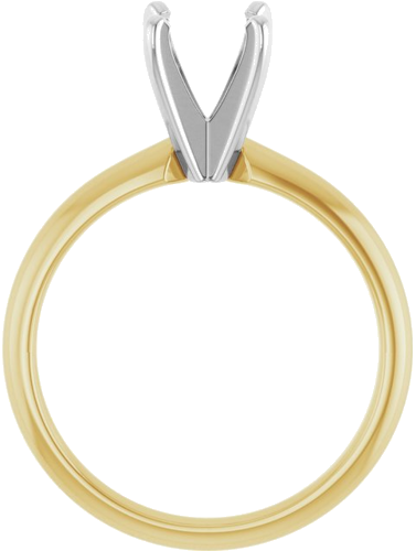 14K Yellow   White 6-6.6 mm Round 4-Prong Solitaire Ring Mounting (2)