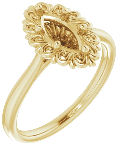 Sužadėtuvių Žiedas „Solitaire“ 14k yellow gold Marquise 9mm x 4.5mm (1)