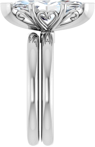 Sužadėtuvių Žiedas „Solitaire“ 14k white gold Marquise 15mm x 7mm (9)