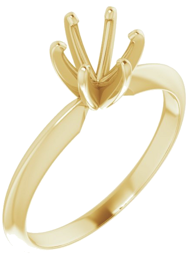 14K Yellow 5.4-5.7 mm Round 6-Prong Solitaire Ring Mounting (1)