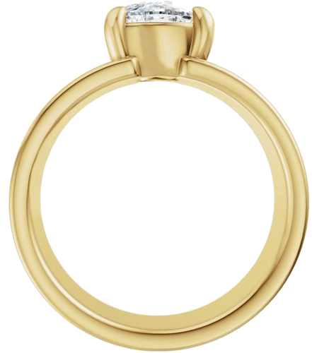Sužadėtuvių Žiedas „Solitaire“ 14k yellow gold Elongated Cushion 9mm x 7mm (2)