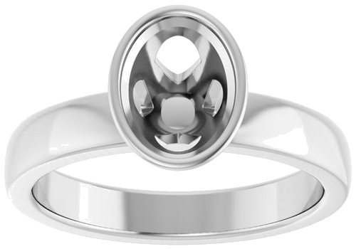 Sužadėtuvių Žiedas „Bezel-Set Solitaire“ 14k white gold Oval 8mm x 6mm (3)