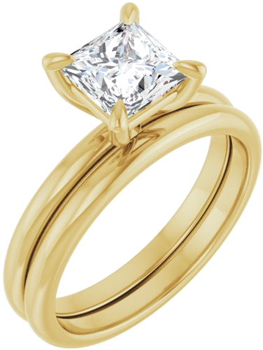 Sužadėtuvių Žiedas „Solitaire“ 10k yellow gold Square 6mm (6)