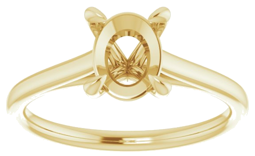 Sužadėtuvių Žiedas „Solitaire“ 585 Geltonojo Aukso Oval 8mm x 6mm (3)