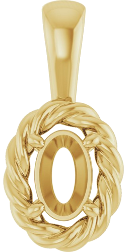 Pakabukas „Rope Solitaire Charm“ 14k yellow gold Oval 6mm x 4mm (1)