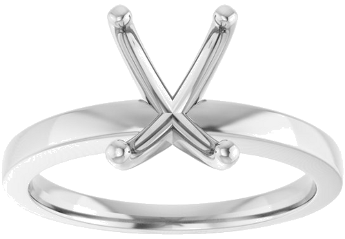 10K White 8x6 mm Emerald Solitaire Engagement Ring Mounting (3)