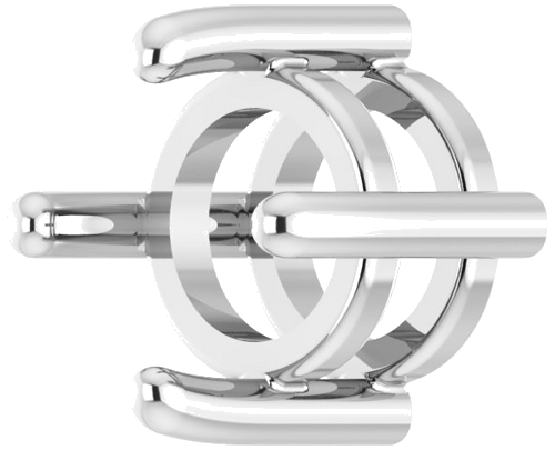 14K White 4.5 mm Round Cabochon Pendant Mounting (2)