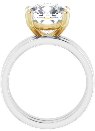 Sužadėtuvių Žiedas „Solitaire“ 14k white/yellow gold Cushion 10mm (7)