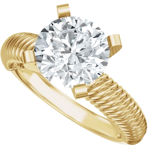 Sužadėtuvių Žiedas „Solitaire Rope“ 14k yellow gold Round 8.2mm (5)