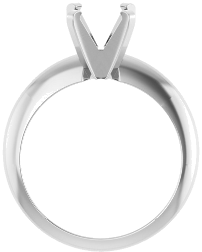 14K White 7 mm Round Solitaire Engagement Ring Mounting (2)