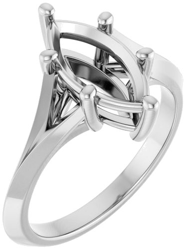 Sužadėtuvių Žiedas „Solitaire Split Shank“ 14k white gold Marquise 12mm x 6mm (1)