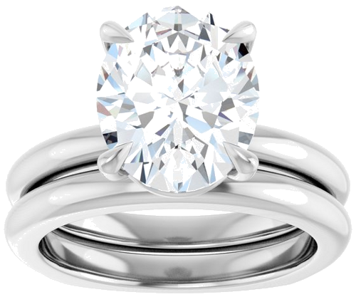 Sužadėtuvių Žiedas „Claw-Prong Euro Shank“ 14k white gold Oval 11mm x 9mm (8)