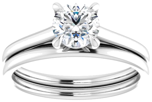 14K White  5.8 mm Round Solitaire Engagement Ring Mounting (8)