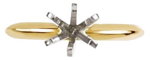 Sužadėtuvių Žiedas „Pre-Notched Lightweight Solitaire“ 14k yellow/white gold Round 3.5mm x 3.9mm (3)