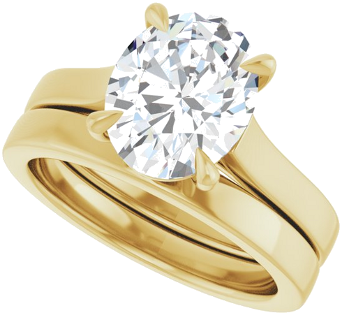 Sužadėtuvių Žiedas „Claw-Prong“ 14k yellow gold Oval 10mm x 8mm (10)