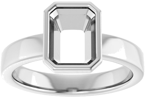 Sužadėtuvių Žiedas „Solitaire“ 585 Baltojo Aukso Emerald 8mm x 6mm (3)