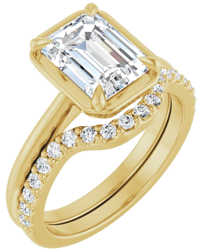 Sužadėtuvių Žiedas „Claw-Prong Solitaire Bezel-Style“ 14k yellow gold Emerald 8.5mm x 6.5mm (6)