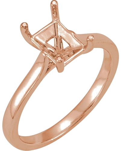 Sužadėtuvių Žiedas „Solitaire“ 14k rose gold Emerald 8mm x 6mm (1)