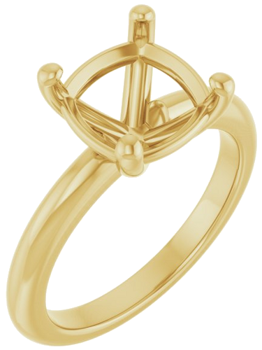 Sužadėtuvių Žiedas 14k yellow gold Cushion 9mm (1)