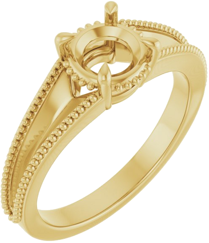 Sužadėtuvių Žiedas „Claw-Prong Solitaire“ 14k yellow gold Round 6.5mm (1)