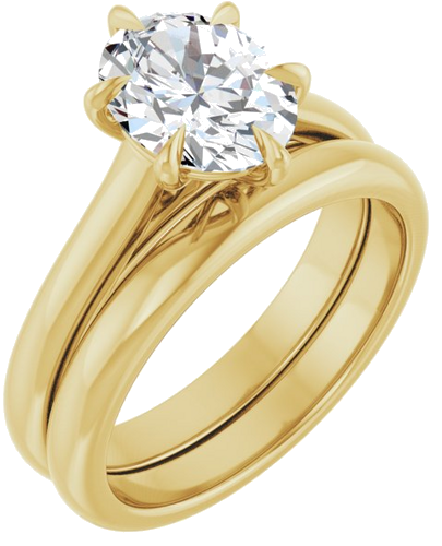 Sužadėtuvių Žiedas „Claw-Prong“ 14k yellow gold Oval 9mm x 7mm (6)