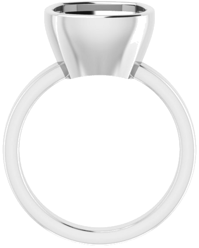 14K White 10 mm Cushion Solitaire Engagement Ring Mounting (2)