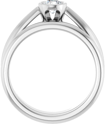 Sužadėtuvių Žiedas „Bezel-Set Solitaire“ 14k white gold Round 4.4mm (7)