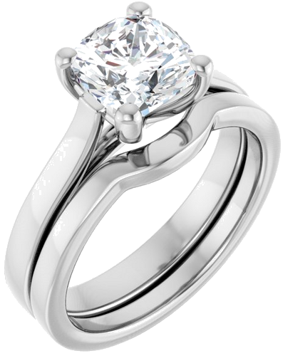 Sužadėtuvių Žiedas 14k white gold Cushion 7mm (6)