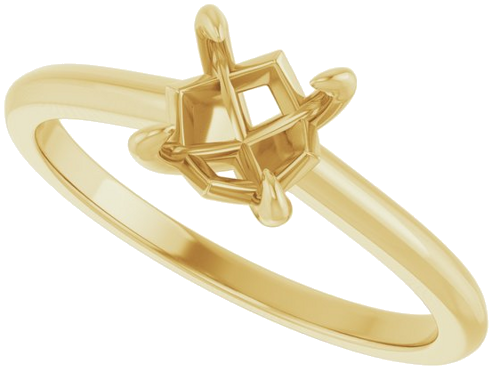 Sužadėtuvių Žiedas „Solitaire“ 585 Geltonojo Aukso Round 6.5mm (5)