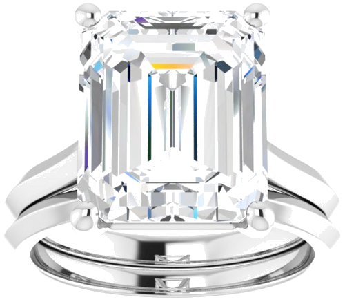 Sužadėtuvių Žiedas „Claw-Prong“ 14k white gold Emerald 12mm x 10mm (8)