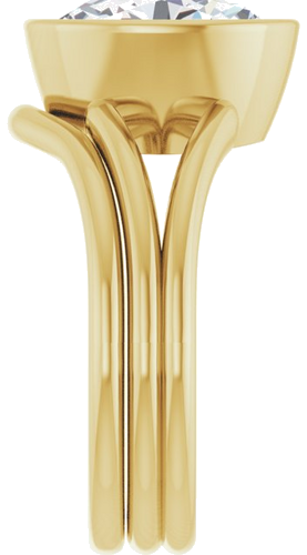 Sužadėtuvių Žiedas „Bezel-Set Solitaire“ 18k yellow gold Oval 11mm x 9mm (9)