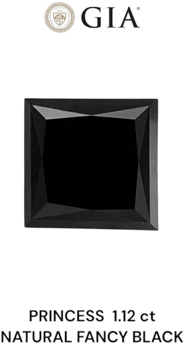 1.12 carat Fancy Black-VVS2 Natūralus Princess Deimantas (1)