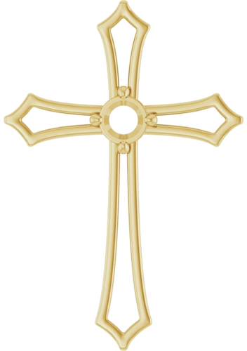 Pakabukas „Accented Cross“ 14k yellow gold Round 3.75mm (1)