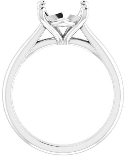 14K White 11x9 mm Oval Solitaire Engagement Ring Mounting (2)