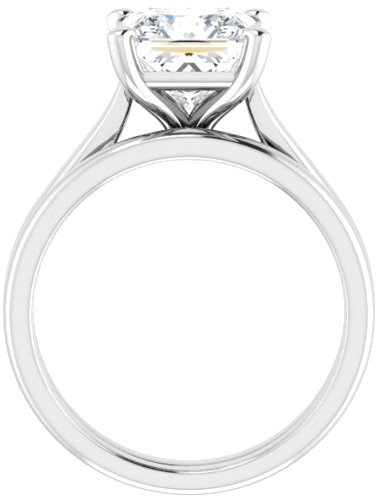 Sužadėtuvių Žiedas „Solitaire“ 585 Baltojo Aukso Square 7.5mm (7)