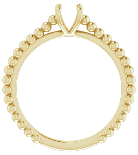 Sužadėtuvių Žiedas „Solitaire Beaded“ 14k yellow gold Round 5.2mm (2)