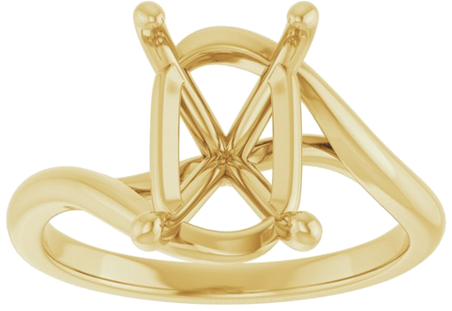 Sužadėtuvių Žiedas „Bypass“ 10k yellow gold Emerald 10mm x 7mm (3)