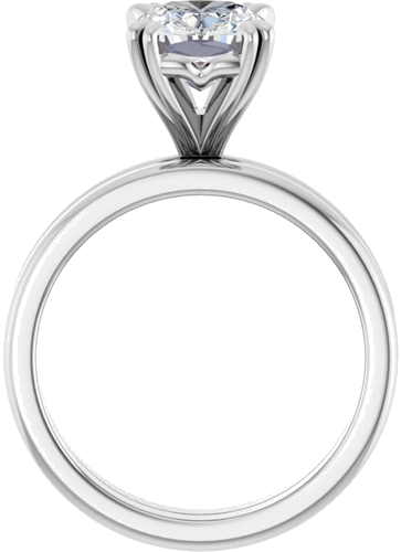 Sužadėtuvių Žiedas „Double Claw-Prong Sculptural Solitaire“ 14k white gold Cushion 9mm x 7mm (7)