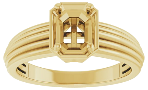 Sužadėtuvių Žiedas „Solitaire Vintage-Inspired“ 14k yellow gold Emerald 6.5mm x 5mm (3)