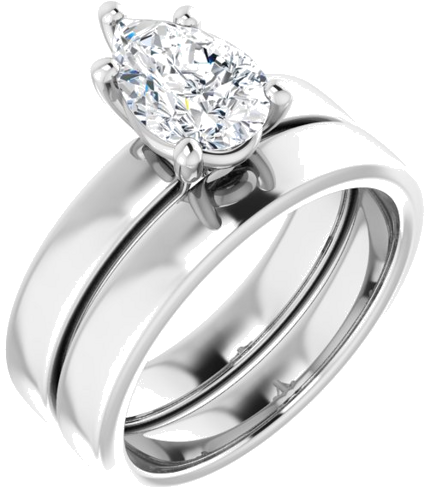 Sužadėtuvių Žiedas „Solitaire“ 925 Sidabro Pear 9mm x 6mm (6)
